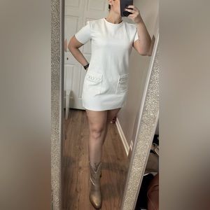 Suede White Dress from Zara